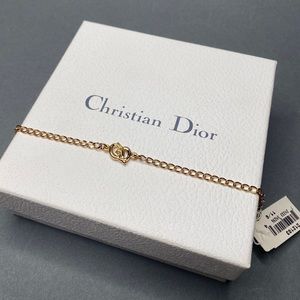 NWT Vintage Dior CD Logo Chain Gold Bracelet